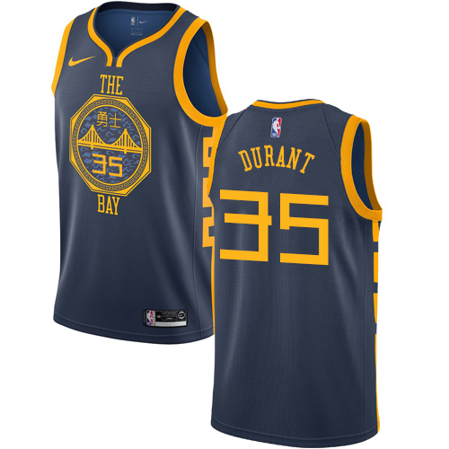 Men's Nike Golden State Warriors #35 Kevin Durant Navy NBA 2018/19 Swingman Jersey